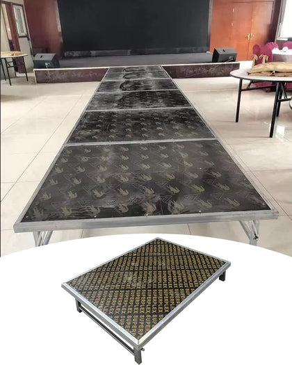 Portable Stage Modular Platform with Foldable Leg, Assemble Events Stage Riser 128x100 cm, Drum Performance Deck