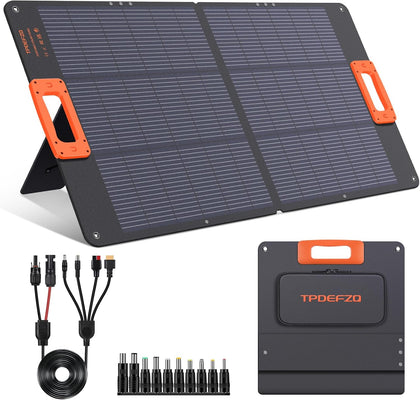 100W Solar Panel,N-Type 16BB Portable Solar Panels for Power Station,Foladable Solar Panel,QC3.0 USB-A &Type-C,25%