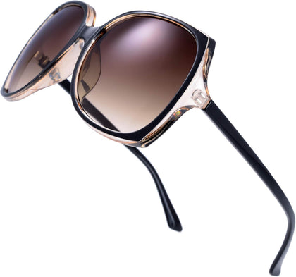 Women's Oversized Square Jackie O Cat Eye Hybrid Butterfly Fashion Sunglasses - Exquisite Packaging