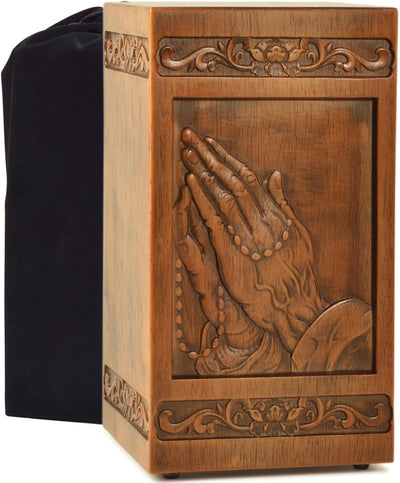 Wooden urn Human Ashes Cremation Adult Box Funeral Burial Male Casket Decorative Memorial funerary Men Large 250LBS