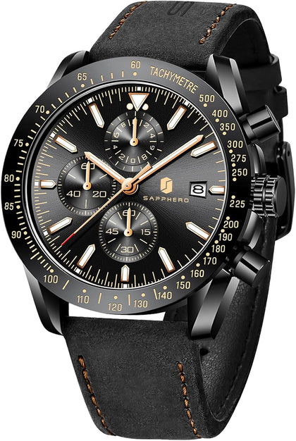 Mens Watches Quartz Analog Chronograph Waterproof Wrist Watches for Men Fashion Business Work Casual Sport Dress