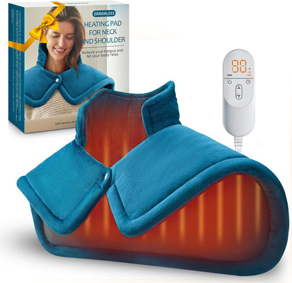 Heating Pad for Neck Shoulders Back, Electric Heat Pads, Weighted Heated Wrap for Daily Relax 6 Heat Settings 4 Auto