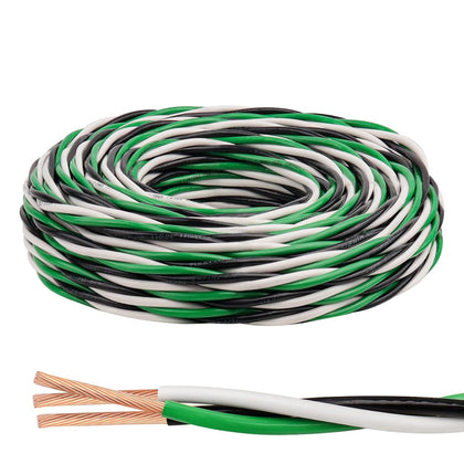 THHN Wire 10 Gauge 3 Conductors Copper Wire Black White Green, 15FT