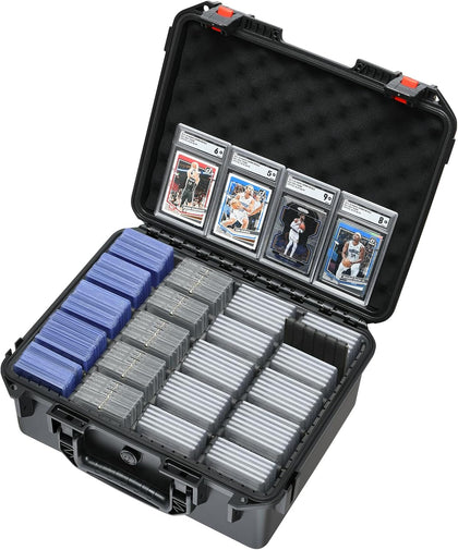 Graded Card Case Storage Box: Trading Card Storage Box with 12 Dividers | Waterproof Hard Slab Case for Toploader PSA