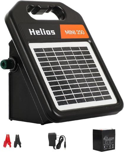 MINI250 Solar Electric Fence Charger with Day or Night Mode, 0.25Joule Portable Solar Fence Charger