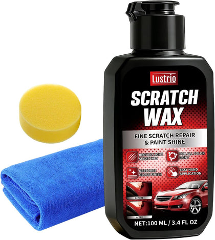 Scratch & Swirl Remover for Car Paint Repair – 3.4oz Clear Coat Safe Polishing Compound with Buffer Pad & Towels –