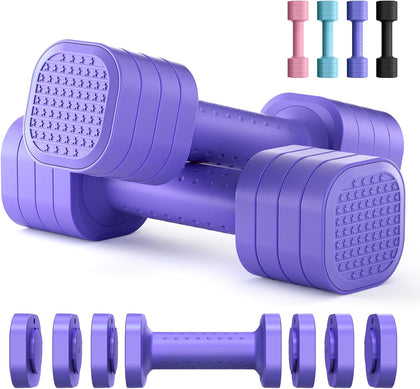 Hand Weights for Women at Home 2-5 lb Light Adjustable Dumbbells Set | Adjustable 2-5 lb(A Pair 4lb 6lb 8lb 10lb)
