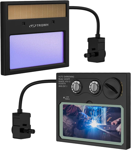 Auto Darkening Welding Lens 4.33"x3.54" Solar True Color Lens | with 2 Arc Sensor, Adjustable Shade 9-13, Replacement