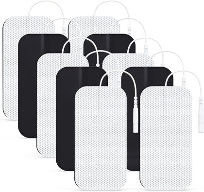 TENS Unit Electrode Pads 2"x4" 10 Pcs, Latex-Free, Reusable
