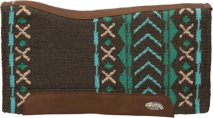Weaver Leather unisex adult Synergy Contoured EVA Sport Foam Saddle Pad Merino Wool Fleece Liner Charcoal Turquoise