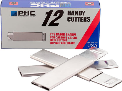 Inc. HC100 Handy Box Cutter, Tap Open/Tap Close, 12 per Box, Assorted(Packaging may vary)