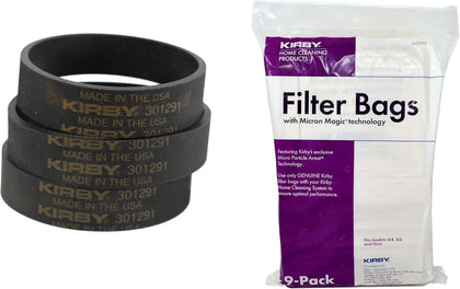 Vacuum Maintenance Bundle – Micron Magic HEPA Filter Bags (9-Pack) & OEM Vacuum Belts (3-Pack) – Fits G4, G5, G6 Models