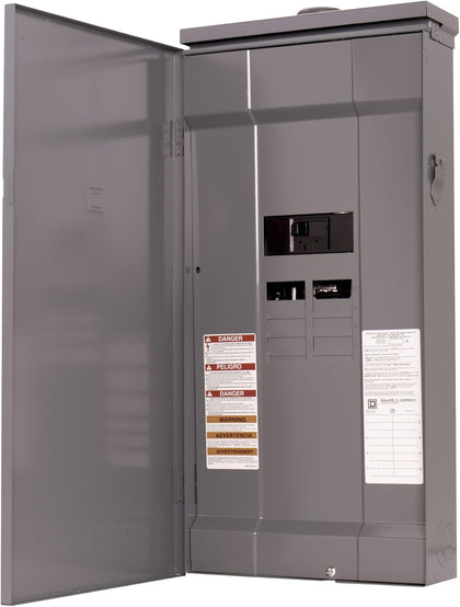 Square D - HOM816M200FTRB Homeline 200-Amp 8-Space 16-Circuit Outdoor Main Breaker Load Center with Feed-Thru Lugs
