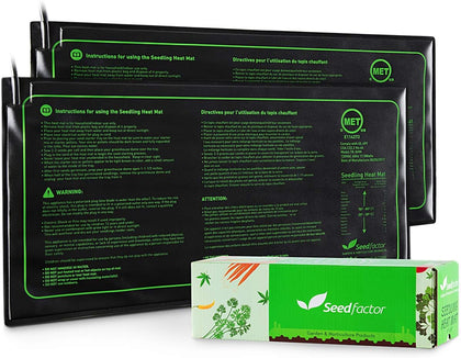 MET Certified 2 Pack Seedling Heat Mat, Seedfactor Waterproof Durable Germination Station Heat Mat, Warm Hydroponic