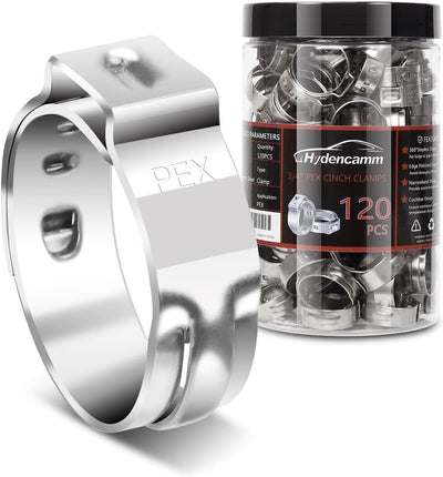 120PCS 3/4 Inch PEX Cinch Clamps Rings, 304 Stainless Steel