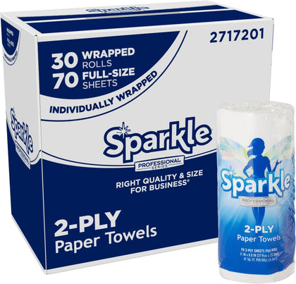 Sparkle Professional Series by Georgia-Pacific PRO 2-Ply Perforated Kitchen Paper Towel Rolls, Individually Wrapped
