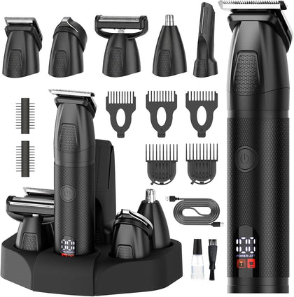 Beard Trimmer for Men 6 in 1 Cordless Waterproof Electric Hair Clippers Mustache Body Face Trimmer All in One