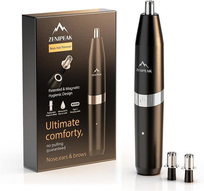 Professional Nose Hair Trimmer for Men & Women, USB-C Rechargeable Electric Ear & Nasal Clipper, Micro-Vacuum