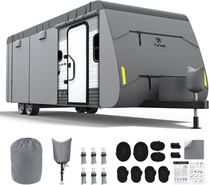 Extra Thick 7 Layers Travel Trailer RV Cover Fits 31.7-34FT | Travel Trailer RV Cover, Anti-UV, Weatherproof