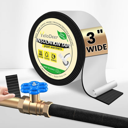3 in X 13 Ft Pipe Insulation Wrap for Water Pipes | Foam Insulation Tape Self Adhesive Heat Tape, Outdoor AC Line