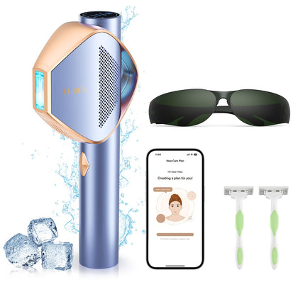 Smart Permanent IPL Laser Hair Removal for Woman and Men, Painless Sapphire Ice-Cooling, Alternative to Salon, Bikini