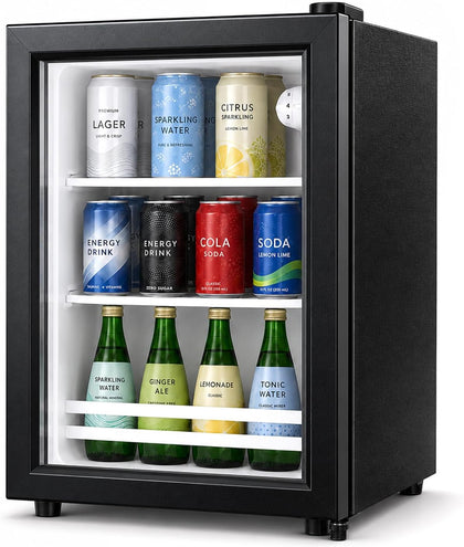 Commercial Display Refrigerator, Glass Door Beverage Merchandiser Cooler with Lightbox (1.0, Cubic Feet)