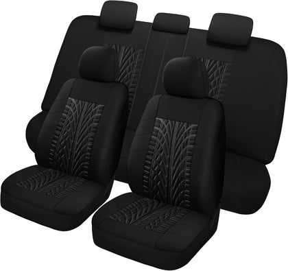 Car Seat Covers Full Set, Washable and Breathable Premium Cloth Automotive Vehicle Seat Cover for Car Interior