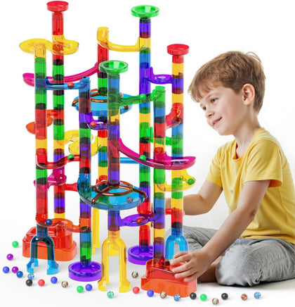 Marble Run, 150Pcs Mable Track Race Toys for Kid, Upgrade Marble Maze Game Building Blocks STEM Learning Toy