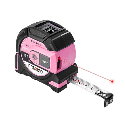 2-in-1 Laser Tape Measure- 215Ft Laser Measuring Tool & 16Ft Measuring Tape with Auto Lock & Magnetic Hook - Laser