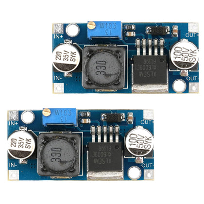 2Pcs XL6009 4A DC-DC Boost Converter Module, Adjustable Voltage Supply 5-32V to 5-50V, for DIY Electronics Projects Powering Devices