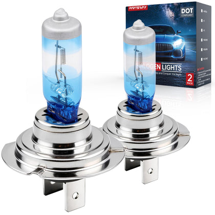 H7 Halogen Headlight Bulb, 4000K Warm White, OEM Replacement, 2 Pack