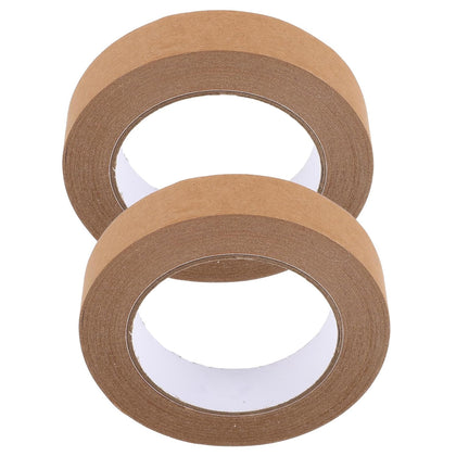 Brown Kraft Paper Tape 25mm X 50m, Writable Gummed Sealing Tape for Painting, Packaging, DIY Crafts, and Shipping, 2pcs