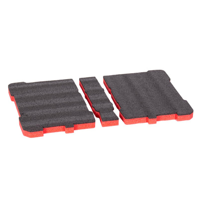 Econo Foam Inserts- Fits Milwaukee Packout 48-22-8431 (3 Piece Foam Kit) Black/Red