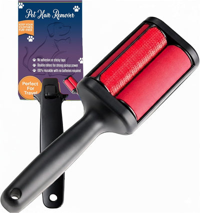 Roller Pet Hair Remover - Reusable Lint Roller Cat and Dog Hair Remover, Portable Multi-Surface Pet Hair Remover for