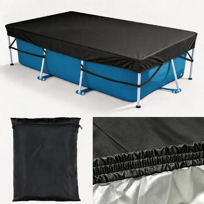 10 x 6Ft Rectangular Pool Cover for Above Ground Pool, Heavy-Duty Waterproof Dustproof Solar Cover, Winter Pool