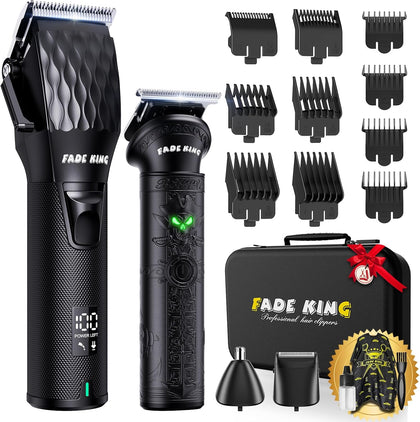 Hair Clippers for Men, Cordless Barber Clipper & Trimmer Set | 7000RPM High-Speed Motor, Titanium Fade Blade, Ceramic