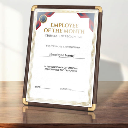 Awards and Trophies, Certificate Frames, Wood Plaque, A4 Size | Display Award Frame, Suitable for Showcasing Employee