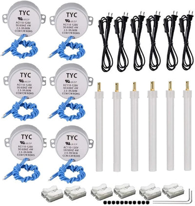 6PCS Cup Turner Synchronous Synchron Motors Turntable Motor 50/60Hz AC110~120V 4W CCW/CW Direction with 6ft Power Cord Switch Plug for Cup Turner,Cuptisserie,Hand-Made or Motor (2.5-3RPM)