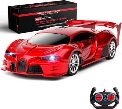 Remote Control Car Rechargeable High Speed 1/18 RC Cars Toys for Boys Girls Vehicle Racing Hobby with Headlight