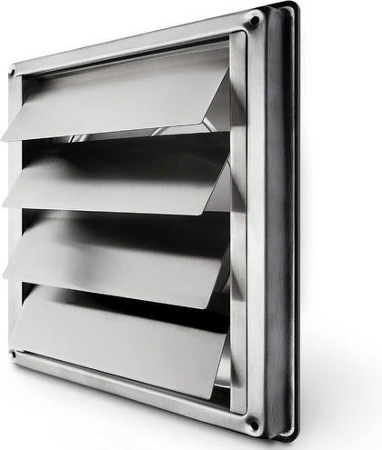 VKE 6" Inch Dryer Vent Cover – Outdoor Stainless Steel Grille with Moving Flaps – Fits Only with Metal Ducts for HVAC
