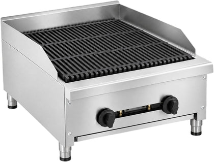12" Commercial Gas Grill,1 Burner 28000 BTU Countertop NG & LPG Charbroiler (24" - 56000 BTU)