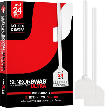 Sensor Swab Ultra 24mm Type-3 Digital Imaging Sensor Cleaner Swabs for Cleaning Full Frame Mirrored or Mirrorless