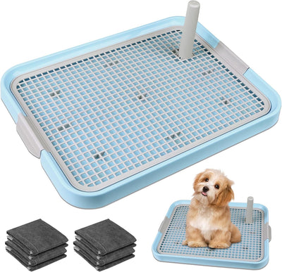 Dog Potty Tray Toilet 20"x14", Indoor Pee Pad Holder, Blue