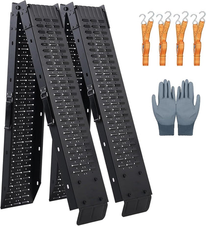 72.5" Heavy Duty Folding Loading Ramps with Sandblasted Finish, 1500lb Capacity, Ideal for Motorcycles, Lawn Mowers