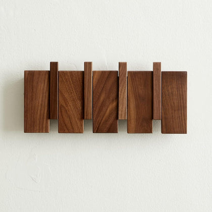 Wooden Coat Hooks Wall Mounted, Coat Rack Hanger Wall Mount with 4 Hooks, Heavy Duty Coat Hooks for Hanging