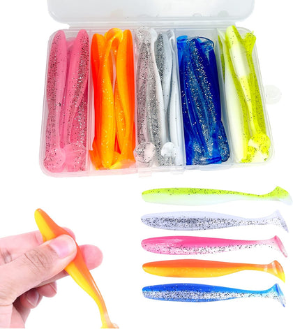 Paddle Tail Swimbaits,Soft Plastic Fishing Lures Swim Baits for Bass Fishing,30/50pcs with Box,Soft Plastic Swimbaits