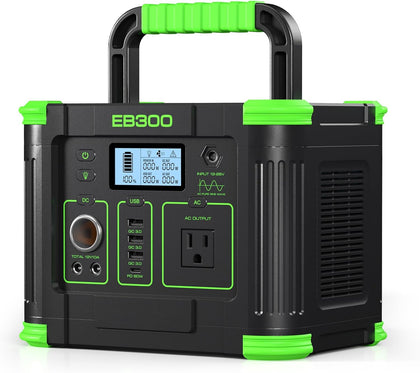 Portable Power Station 330W, 288.6Wh Lithium Battery, 60W Fast Charging, Up to 330W(Peak 600W) AC Outlets, Solar