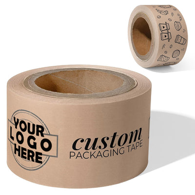 Personalized Packaging Tape for Labeling & Packaging, Reinforced Water Activated Custom Shipping Tape, Strong Seal