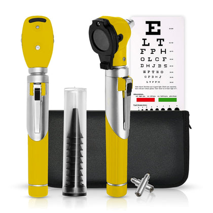 Multi-Function 2 in 1 Otoscope Set - Otoscope/Ophthalmoscope for Ear & Eye Examination - Professional Kit for Home