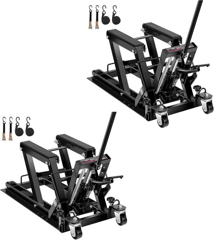 1500 LBS Hydraulic Motorcycle Lift Jack, Heavy-Duty Steel ATV Lift Stand with Wheels & Handle, for Motorcycles, Dirt